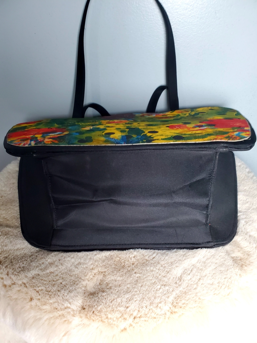 Angela Frascone Wearable Art Floral Polka Dot Tote Bag Colorful Statement Purse - Picture 7 of 12